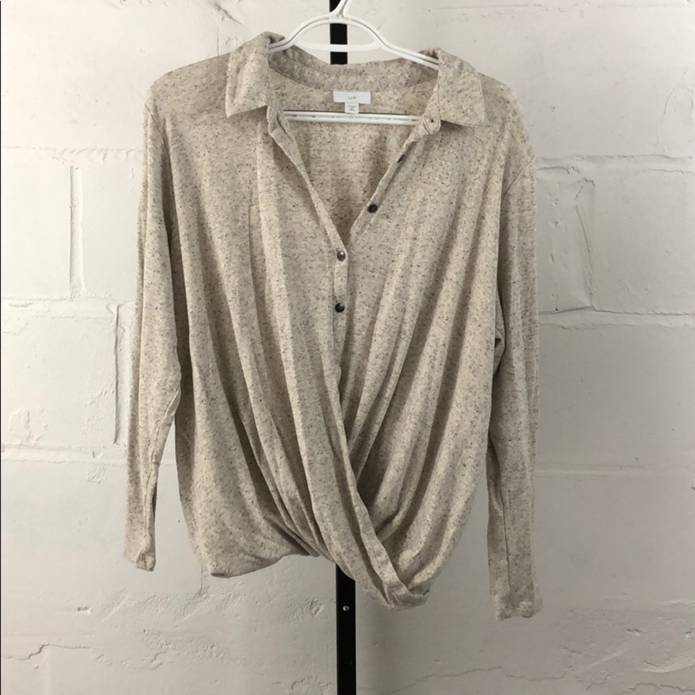 J. Jill Wrap Style Long Sleeve Shirt